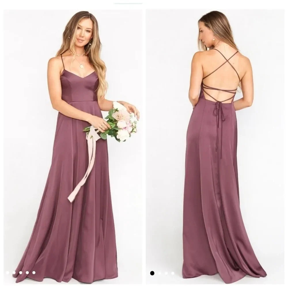 Show Me Your MuMu Godshaw Goddess Gown Dusty Plum Luxe Satin
